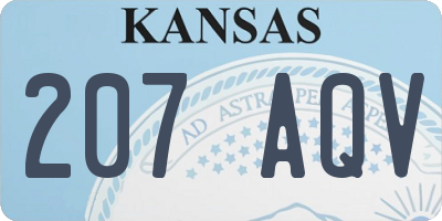KS license plate 207AQV