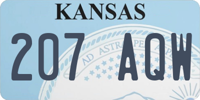 KS license plate 207AQW