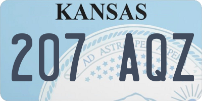 KS license plate 207AQZ