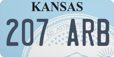 KS license plate 207ARB