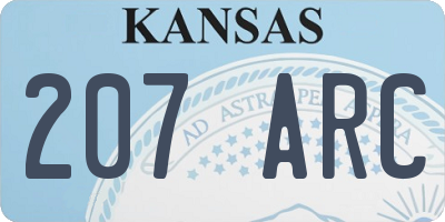 KS license plate 207ARC