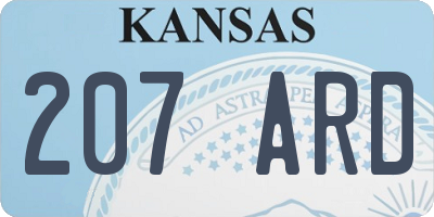 KS license plate 207ARD