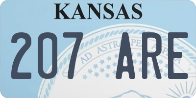 KS license plate 207ARE