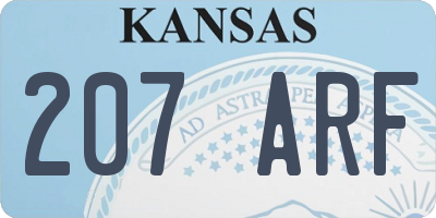KS license plate 207ARF