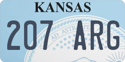 KS license plate 207ARG