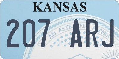 KS license plate 207ARJ