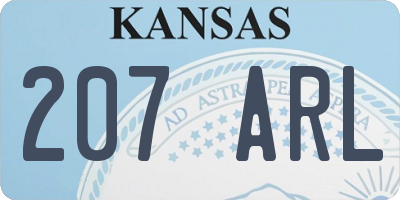 KS license plate 207ARL
