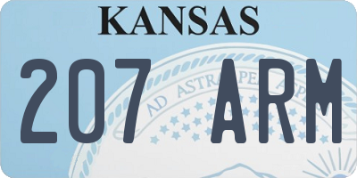 KS license plate 207ARM