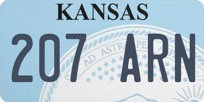 KS license plate 207ARN
