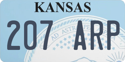 KS license plate 207ARP