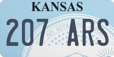 KS license plate 207ARS