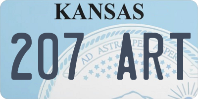 KS license plate 207ART