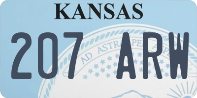 KS license plate 207ARW