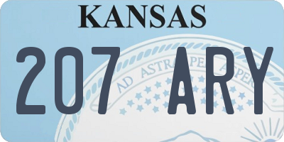 KS license plate 207ARY
