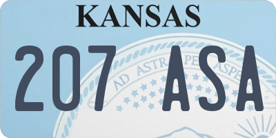 KS license plate 207ASA