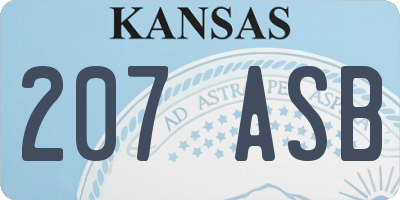 KS license plate 207ASB