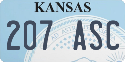 KS license plate 207ASC