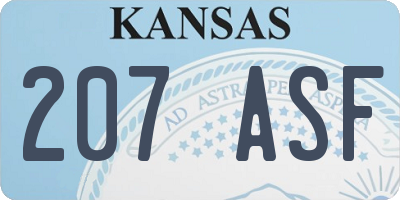 KS license plate 207ASF