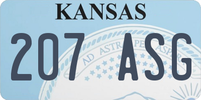 KS license plate 207ASG
