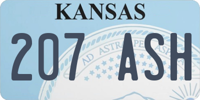 KS license plate 207ASH