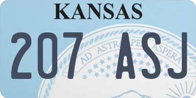 KS license plate 207ASJ