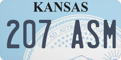 KS license plate 207ASM