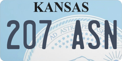 KS license plate 207ASN