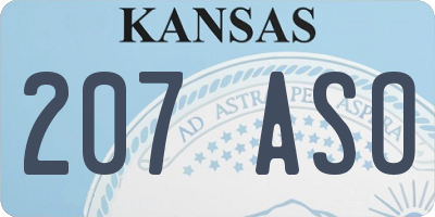 KS license plate 207ASO