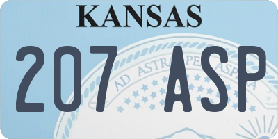 KS license plate 207ASP