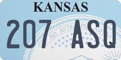 KS license plate 207ASQ