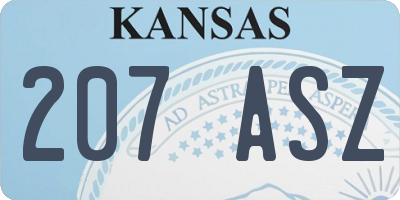KS license plate 207ASZ