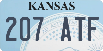 KS license plate 207ATF