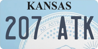 KS license plate 207ATK