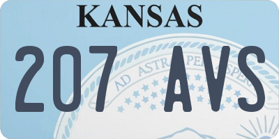 KS license plate 207AVS
