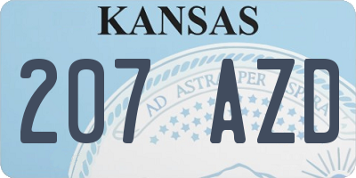 KS license plate 207AZD