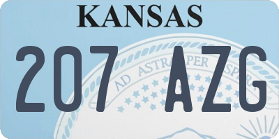 KS license plate 207AZG