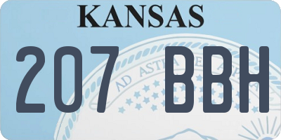 KS license plate 207BBH