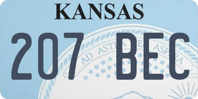 KS license plate 207BEC