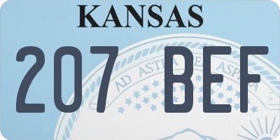 KS license plate 207BEF
