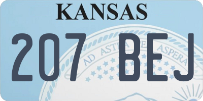 KS license plate 207BEJ