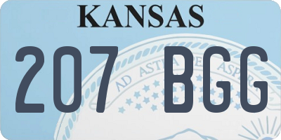 KS license plate 207BGG