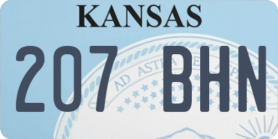 KS license plate 207BHN
