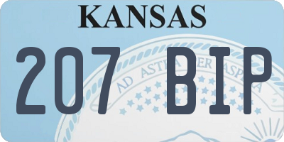 KS license plate 207BIP