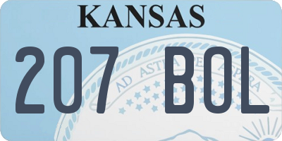 KS license plate 207BOL