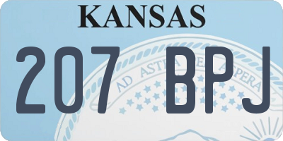 KS license plate 207BPJ