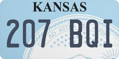 KS license plate 207BQI