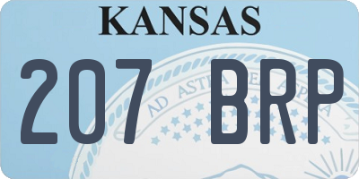 KS license plate 207BRP