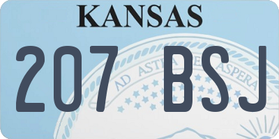 KS license plate 207BSJ