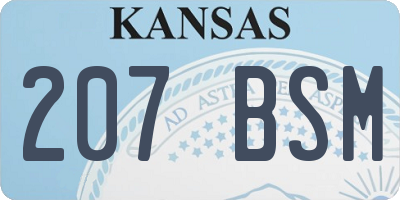KS license plate 207BSM