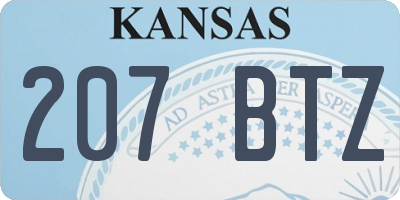 KS license plate 207BTZ